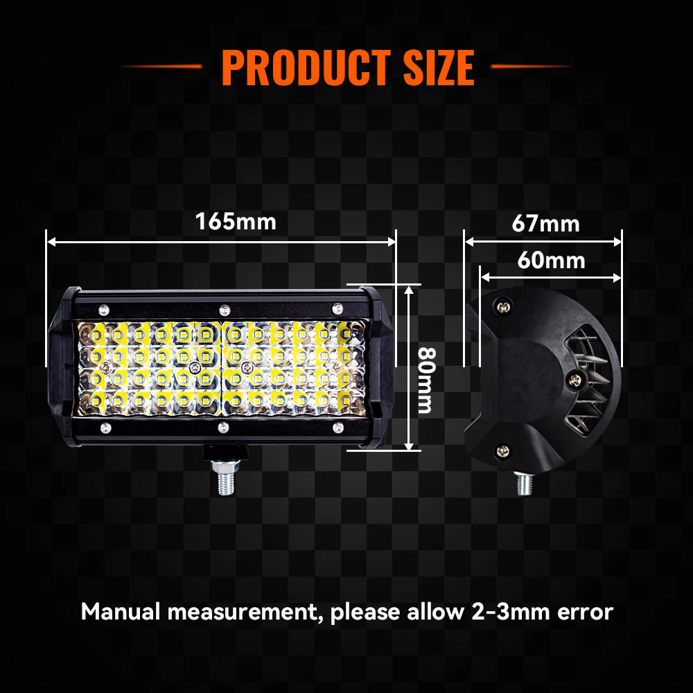 12V 24V Headlight Truck Farm Tractor Boat SUV ATV Light Bar/work Light Car LED Light Bar Offroad 4x4 Spotlights Fog Lamp