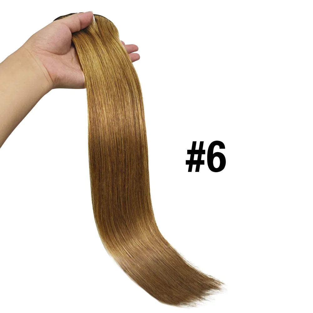 Clip Ins Straight Seamless Brazilian Human Hair Extensions Natural Color Invisible Clip In Hair Extension 16-26 Inches For Women