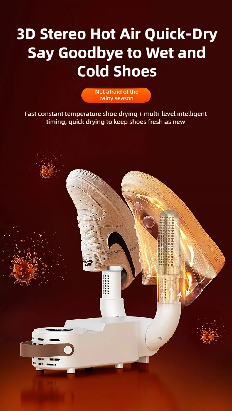 TINSOL New Foldable Touch Screen Shoe Dryer Fast Heating Sterilization Heater Socks Dryer Shoe Hot Air Deodorizing Dehumidifier
