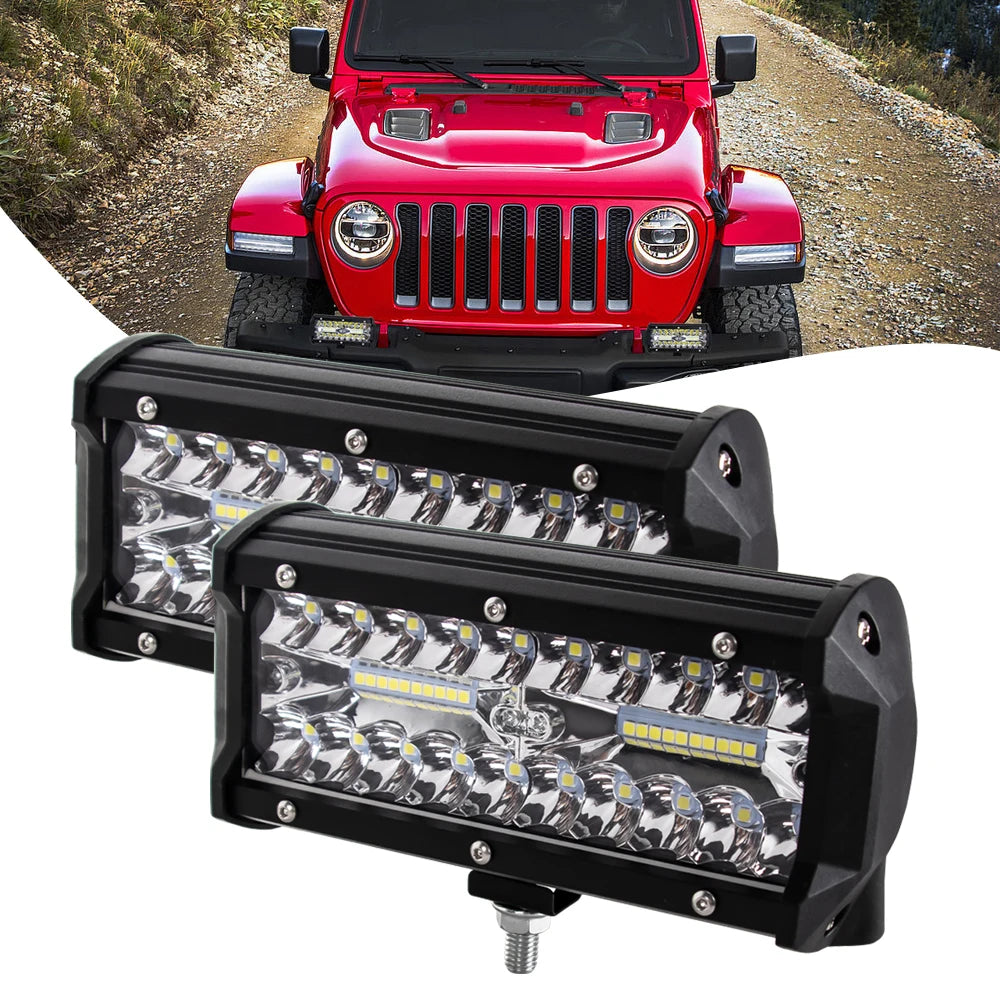 12V 24V Headlight Truck Farm Tractor Boat SUV ATV Light Bar/work Light Car LED Light Bar Offroad 4x4 Spotlights Fog Lamp