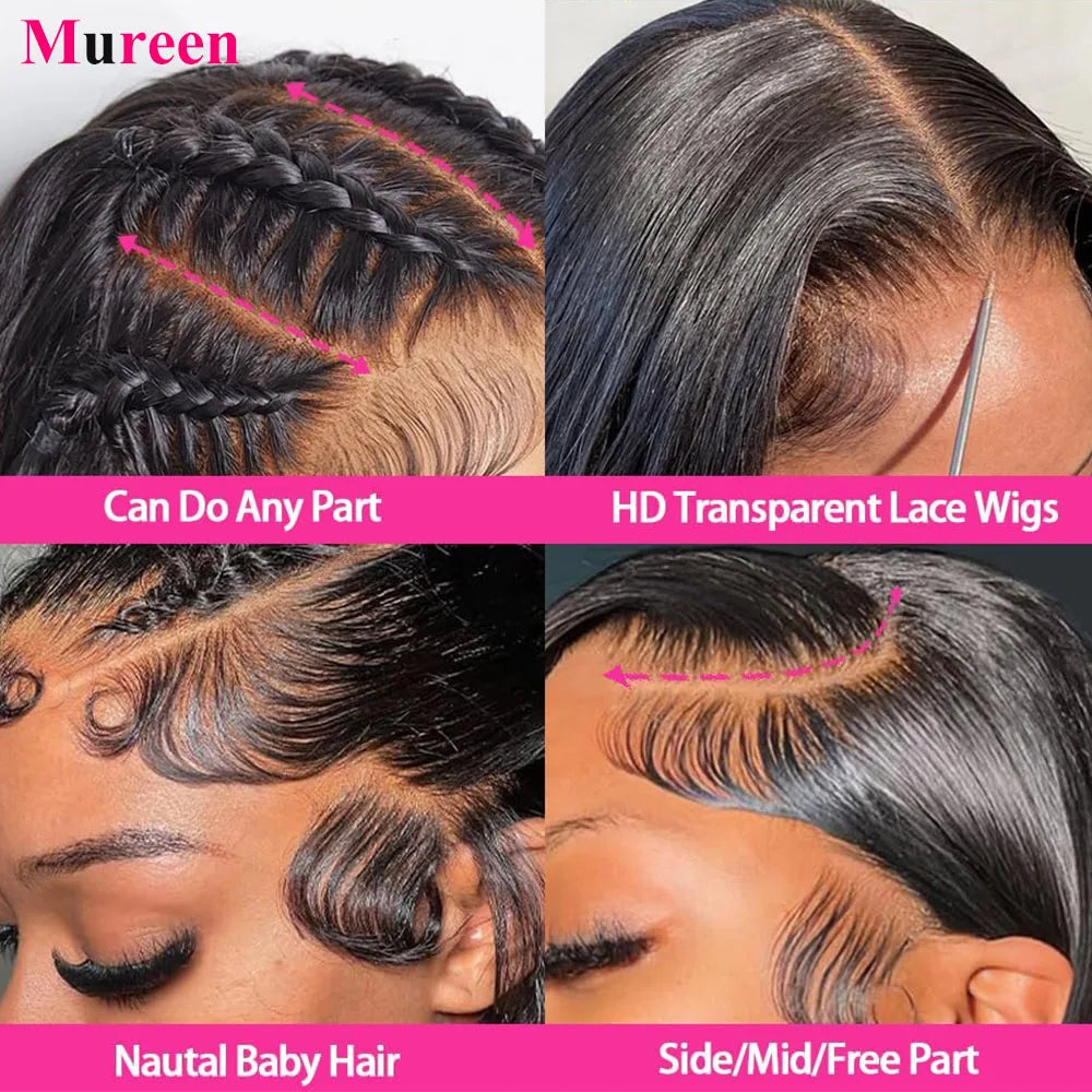 250% Density Straight Hair 13x6 HD Lace Frontal Wig 100% Human Hair 13x4 Full Lace Front Wig For Women Human Hair Wigs