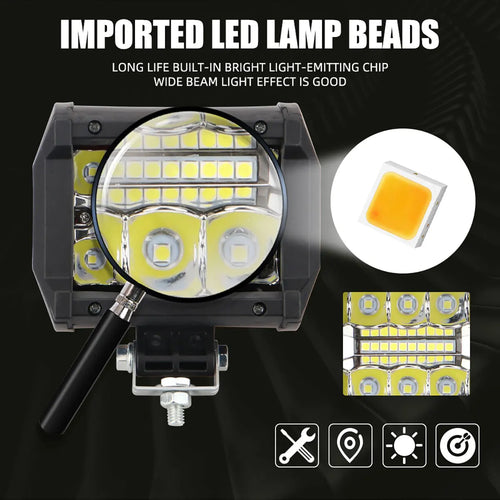 2Pcs Spot Flood Combo Beam Led Light Bars Off Road LED Work Light For Car 4x4 ATV SUV Led Auxiliary Modified Headlights