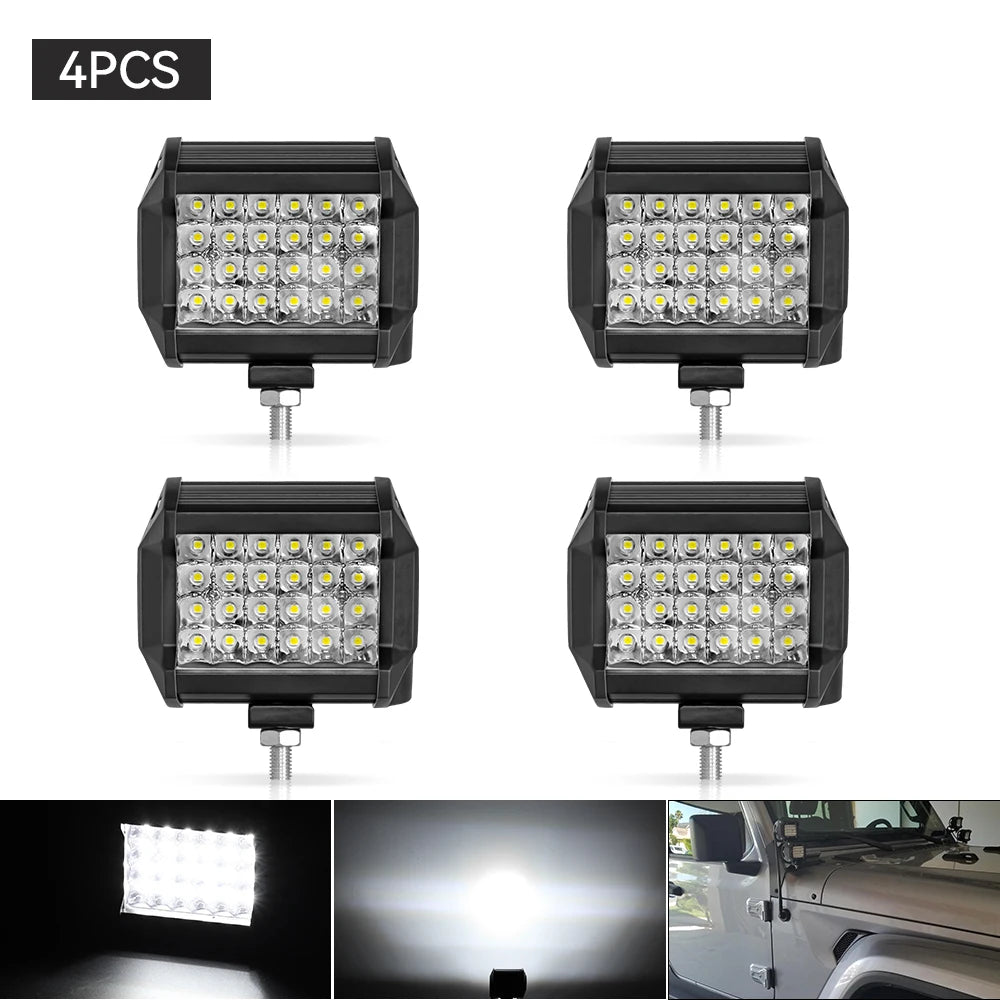 12V 24V Headlight Truck Farm Tractor Boat SUV ATV Light Bar/work Light Car LED Light Bar Offroad 4x4 Spotlights Fog Lamp