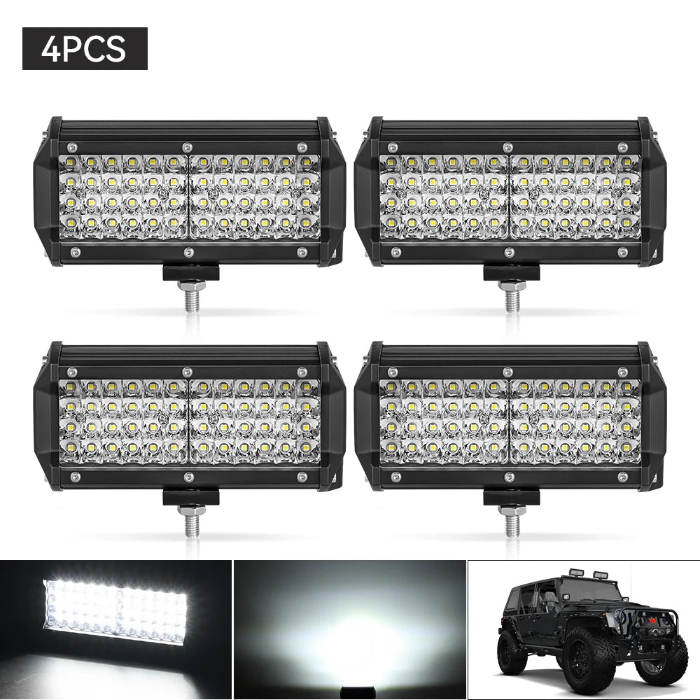 12V 24V Headlight Truck Farm Tractor Boat SUV ATV Light Bar/work Light Car LED Light Bar Offroad 4x4 Spotlights Fog Lamp
