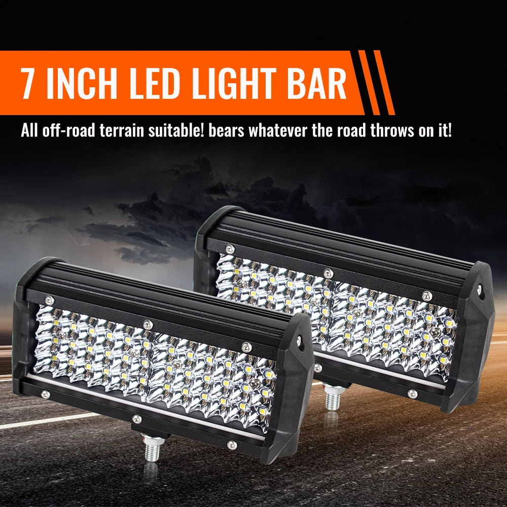 12V 24V Headlight Truck Farm Tractor Boat SUV ATV Light Bar/work Light Car LED Light Bar Offroad 4x4 Spotlights Fog Lamp