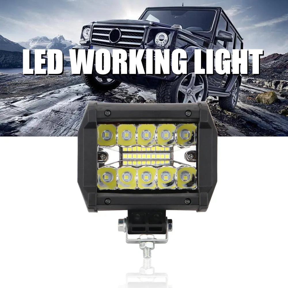 2Pcs Spot Flood Combo Beam Led Light Bars Off Road LED Work Light For Car 4x4 ATV SUV Led Auxiliary Modified Headlights