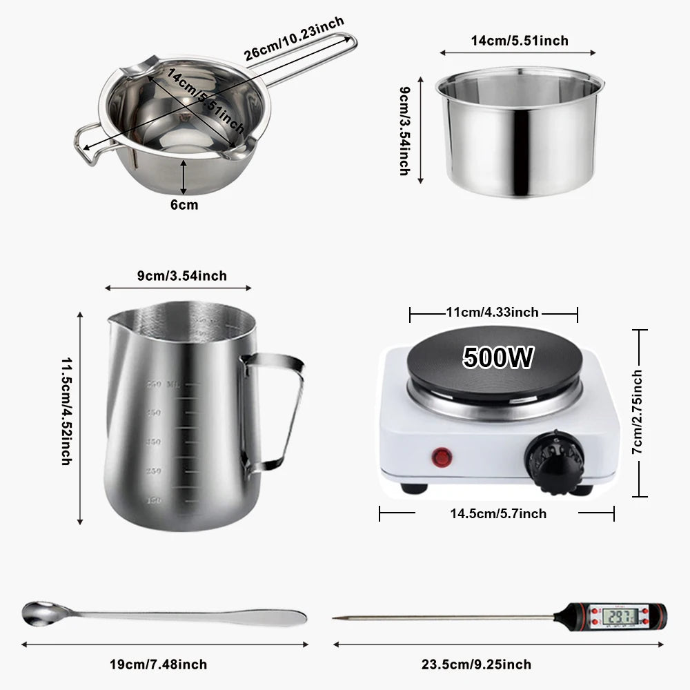 DIY Candle Craft Tools Kit with Wax Melting Hot Plate, Candle Making Supplies Accessories, Aromatherapy Wax Candle Making Kit