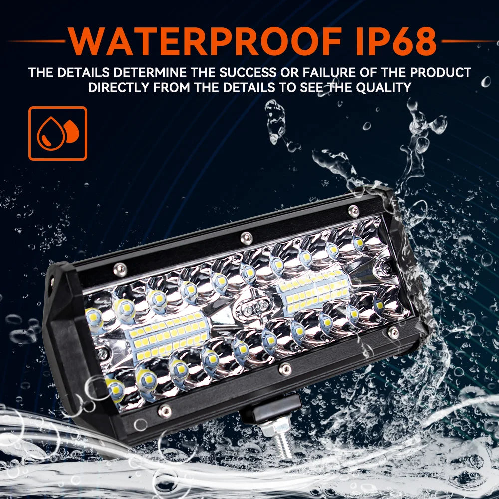 12V 24V Headlight Truck Farm Tractor Boat SUV ATV Light Bar/work Light Car LED Light Bar Offroad 4x4 Spotlights Fog Lamp