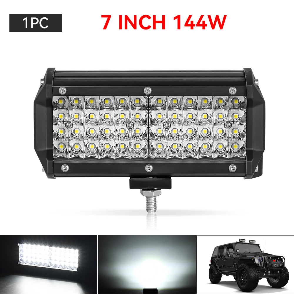 12V 24V Headlight Truck Farm Tractor Boat SUV ATV Light Bar/work Light Car LED Light Bar Offroad 4x4 Spotlights Fog Lamp