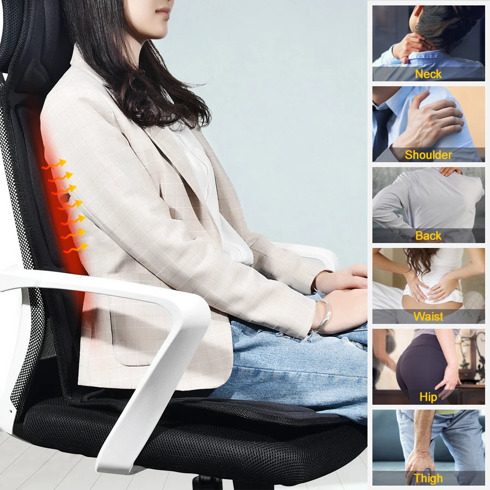 Massage Chair Cushion Vibration Soft Full Body Back Neck Massage Pad Portable Mat Home Office Car Use Relaxation
