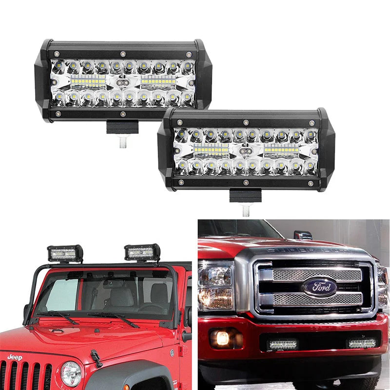 12V 24V Headlight Truck Farm Tractor Boat SUV ATV Light Bar/work Light Car LED Light Bar Offroad 4x4 Spotlights Fog Lamp