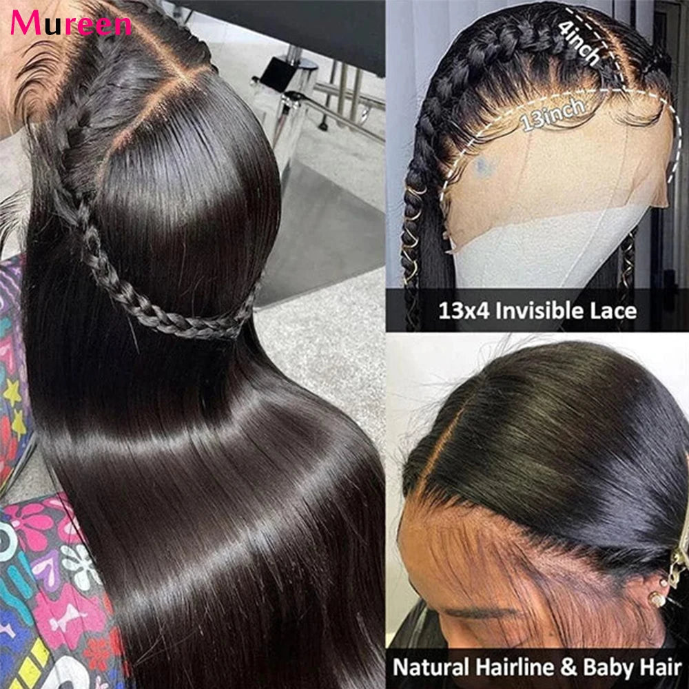 250% Density Straight Hair 13x6 HD Lace Frontal Wig 100% Human Hair 13x4 Full Lace Front Wig For Women Human Hair Wigs