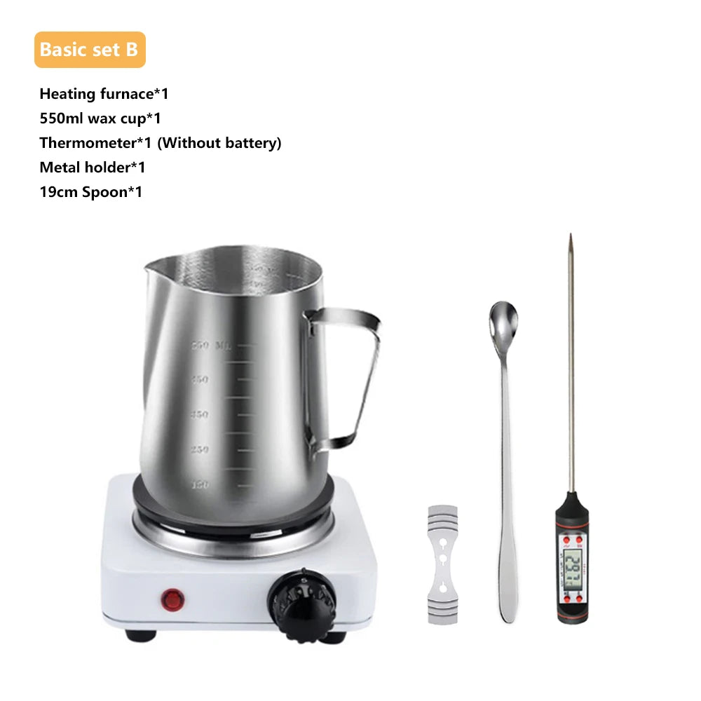 DIY Candle Craft Tools Kit with Wax Melting Hot Plate, Candle Making Supplies Accessories, Aromatherapy Wax Candle Making Kit