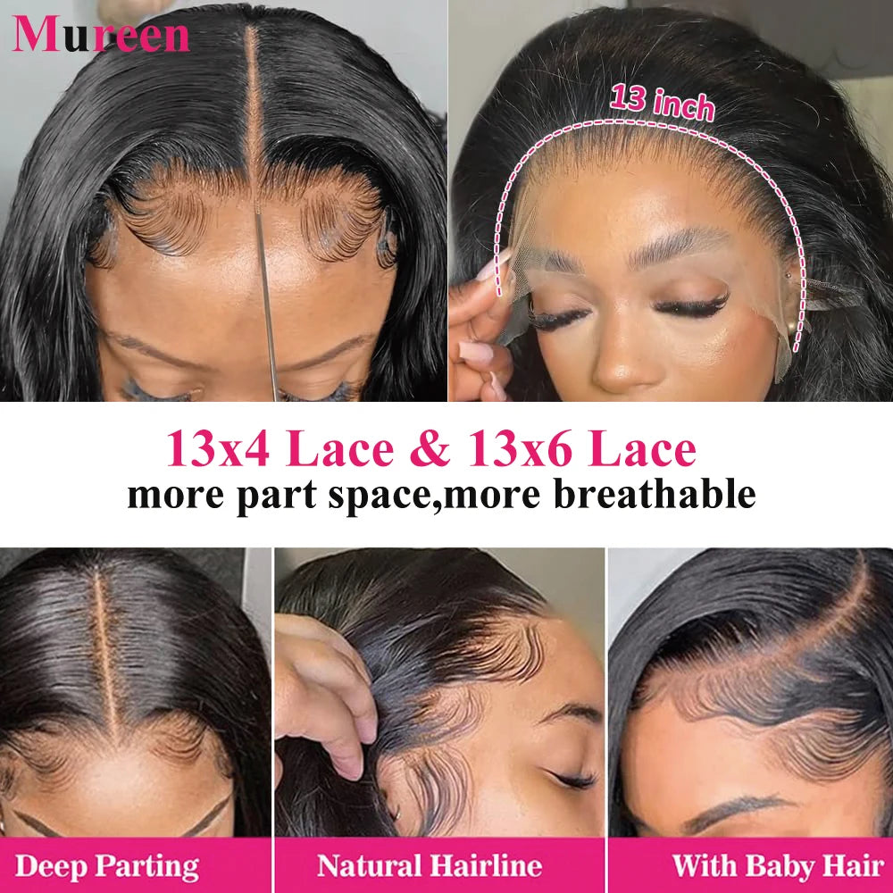 250% Density Straight Hair 13x6 HD Lace Frontal Wig 100% Human Hair 13x4 Full Lace Front Wig For Women Human Hair Wigs