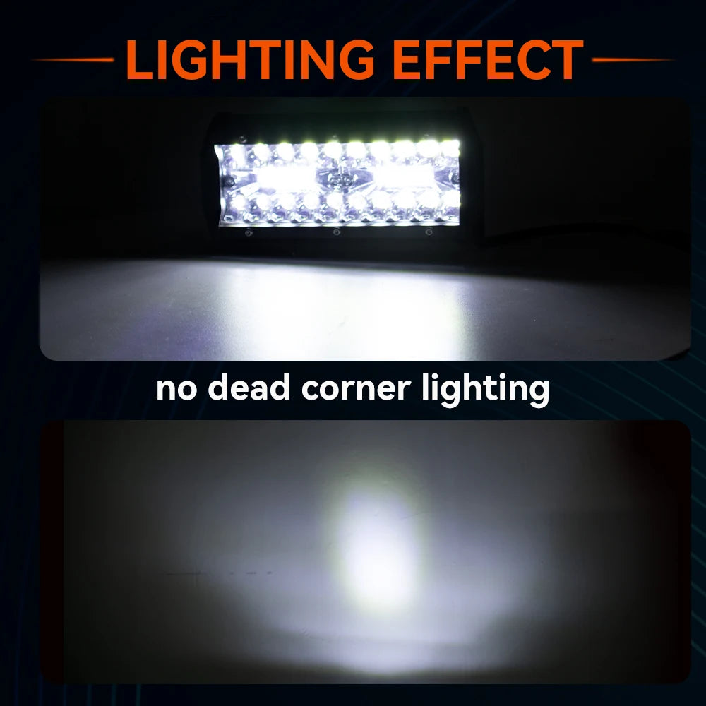 12V 24V Headlight Truck Farm Tractor Boat SUV ATV Light Bar/work Light Car LED Light Bar Offroad 4x4 Spotlights Fog Lamp