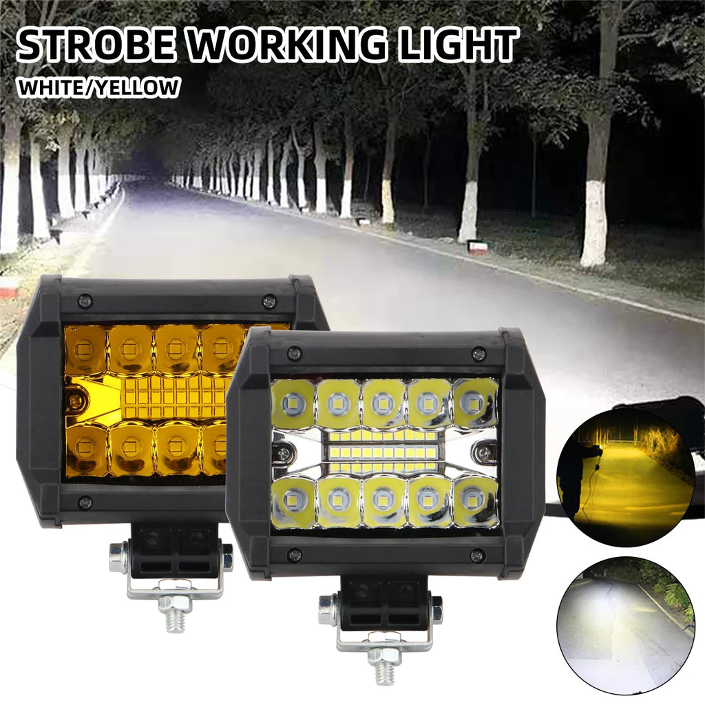 2Pcs Spot Flood Combo Beam Led Light Bars Off Road LED Work Light For Car 4x4 ATV SUV Led Auxiliary Modified Headlights