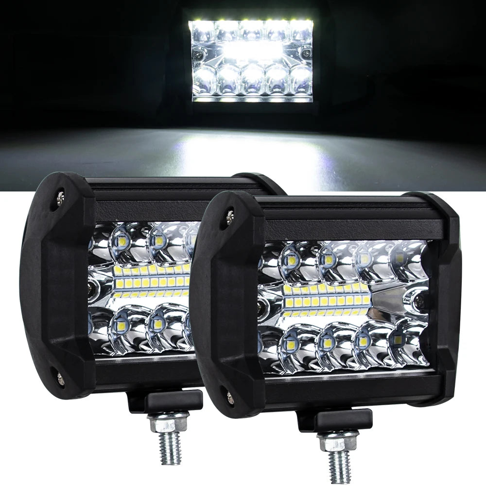 12V 24V Headlight Truck Farm Tractor Boat SUV ATV Light Bar/work Light Car LED Light Bar Offroad 4x4 Spotlights Fog Lamp