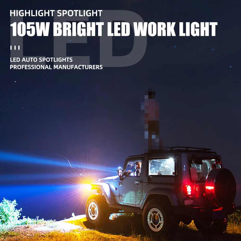 2Pcs Spot Flood Combo Beam Led Light Bars Off Road LED Work Light For Car 4x4 ATV SUV Led Auxiliary Modified Headlights