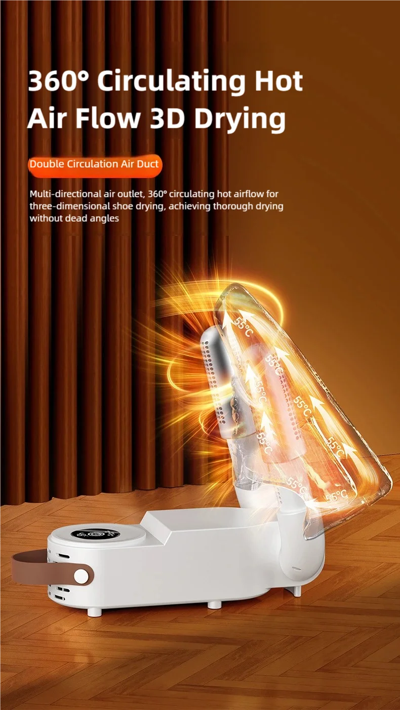 TINSOL New Foldable Touch Screen Shoe Dryer Fast Heating Sterilization Heater Socks Dryer Shoe Hot Air Deodorizing Dehumidifier